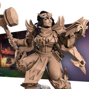 Human Female Cleric - Paladin Priest - Bite the Bullet - Fantasy D&D Miniature