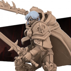 War Crusader with Swords- Battle Nun Sister - Bite the Bullet - 32mm Fantasy D&D