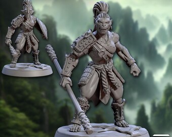 Monkey Monk - Vanara Female Staff Fighter - Artisan Guild - Dungeons and Dragons