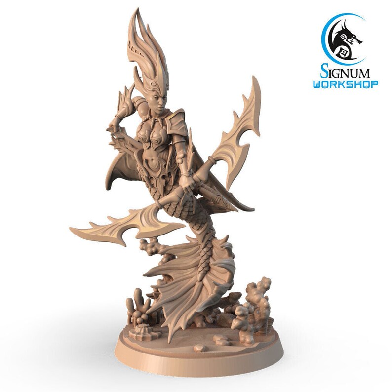 Merfolk Ranger Neela - Merfolk Fighter Ranger Archer - Signum Games - Fantasy D&D Mini ...