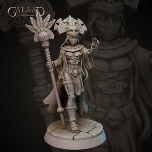 Aztec Sorceress B - Priest / Druid - Galaad Miniatures - Dungeons and Dragons