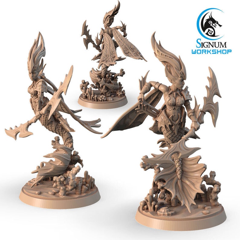 Merfolk Ranger Neela - Merfolk Fighter Ranger Archer - Signum Games - Fantasy D&D Mini ...