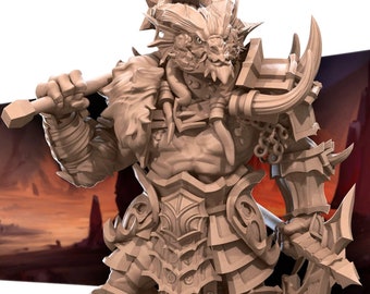 Dragonborn Barbarian Warrior - Bite the Bullet - Dungeons and Dragons 32mm
