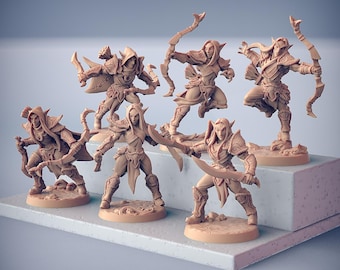 Deepwood Alfar - Elf Rogue Archers - Modular Weapons - Artisan Guild - D&D 32mm