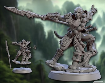 Vanara Spearman Fighter - Monkey Warden - Artisan Guild - Dungeons and Dragons