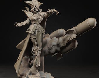 Artillery Witches Bomb Sorceress - Ashen Armies - Grimdark Wargaming - D&D 35mm