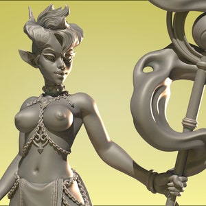 Dagma - Blut Zauberer Pinup NSFW - Dynamische Drucke D&D Mini Motiv: Akt