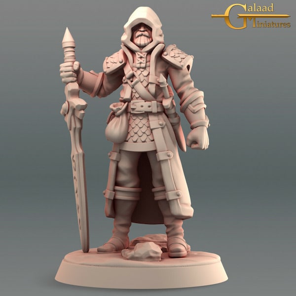 Travelling Old Knight - Galaad Miniatures - Fantasy Dungeons and Dragons Mini