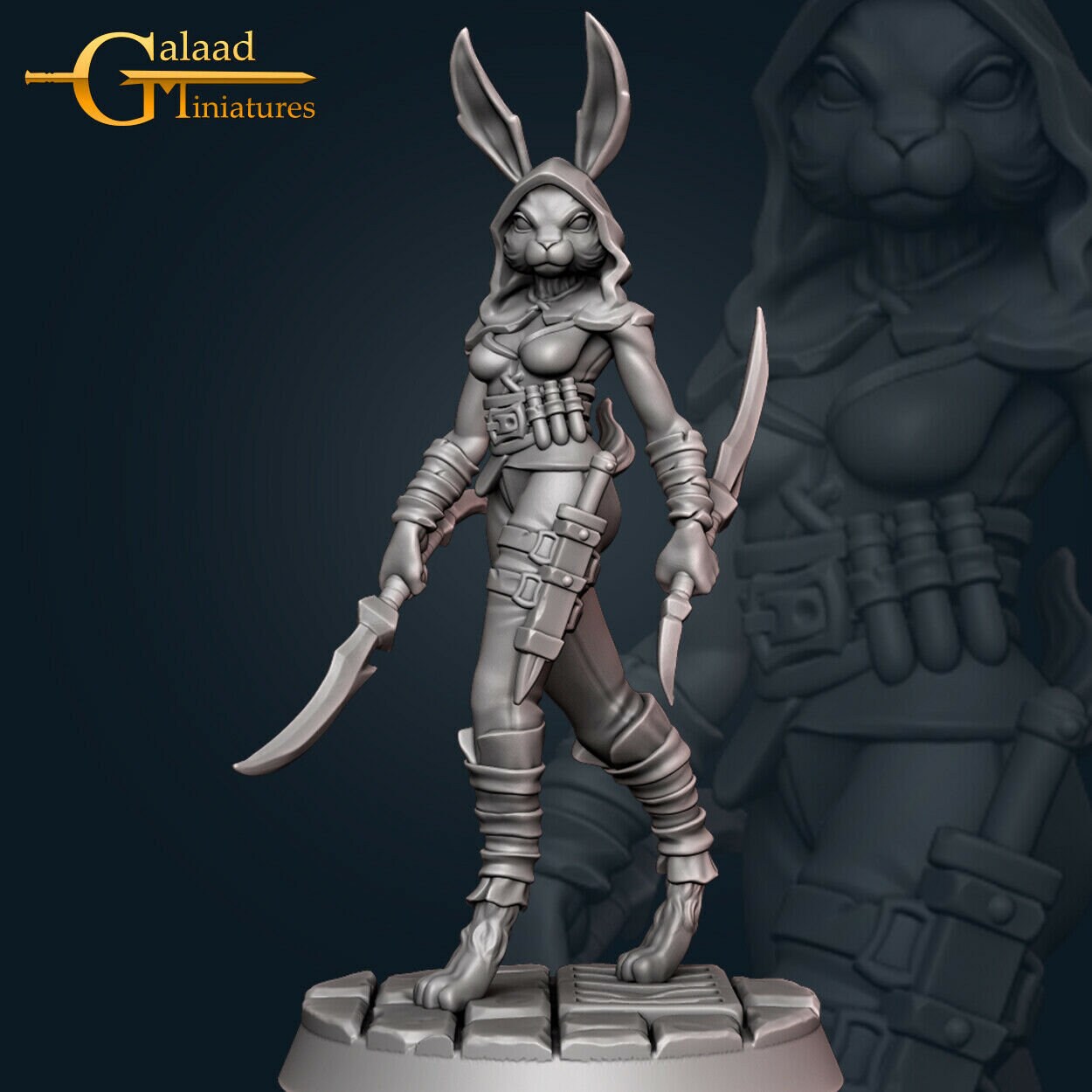 Harengon Rabbit Rogue Galaad Miniatures Fantasy Dungeons - Etsy