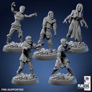 5x Zombie Undead Bundle 2 - Pure Evil - Dungeons and Dragons 32 mm Fantasy D&D