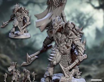 Two Headed Goatman Warchief Berserker - Artisan Guild - Dungeons and Dragons