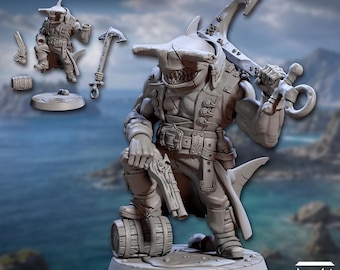 Captain Maul - Sharkfolk Pirate Reaver - Artisan Guild - Dungeons and Dragons