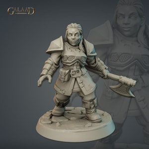 Female Dwarf A - Fighter  - Galaad Miniatures - Dungeons and Dragons