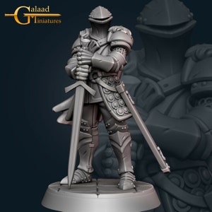 Knight 1 Paladin Fighter - Galaad Miniatures - Fantasy Dungeons and Dragons Mini