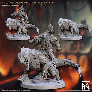 Dwarf Dragon Rider - Dragonling Barbarian - Artisan Guild - Dungeons and Dragons