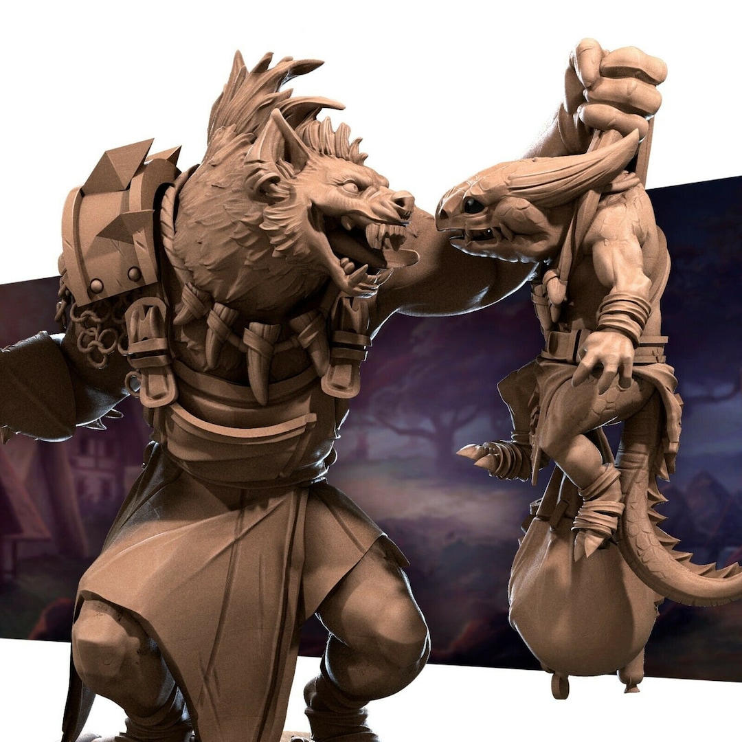 1 X GNOLL WARRIOR - BONES REAPER Minifigure Rpg D&d Guerriero - Foto 8