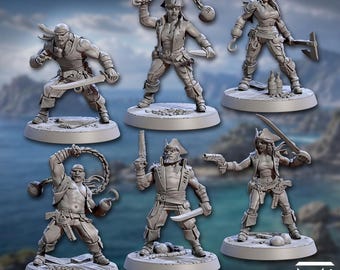 Pirate Crew - Reaver Buccanneers Sailors - Artisan Guild Dungeons & Dragons 32mm