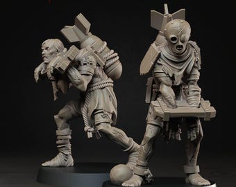 2x Ecclesiastic Zealot Prisoners - Ashen Armies - Grimdark Wargaming - D&D