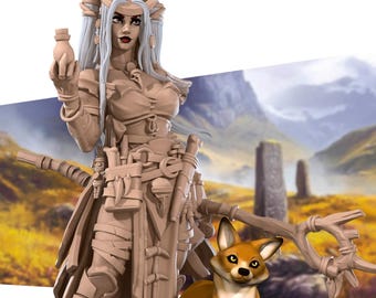 Witch Naturalist Druid Fox SFW Pinup - Bite the Bullet - Dungeons and Dragons