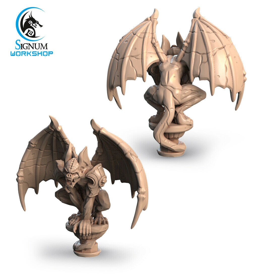 ⭕️未開封⭕️ 檄 & HUNTING DAYS GARGOYLE Gothic Winged Gargoyle On Warning Protected By Gargoyles