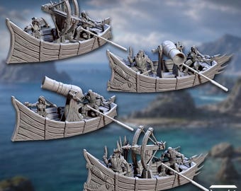 Pirate Reaver Skiffs Crew Cannon Harpoon - Artisan Guild Dungeons & Dragons 32mm