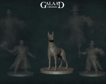 Doberman Dog Pet Hound Companion - Galaad Miniatures - Dungeons and Dragons