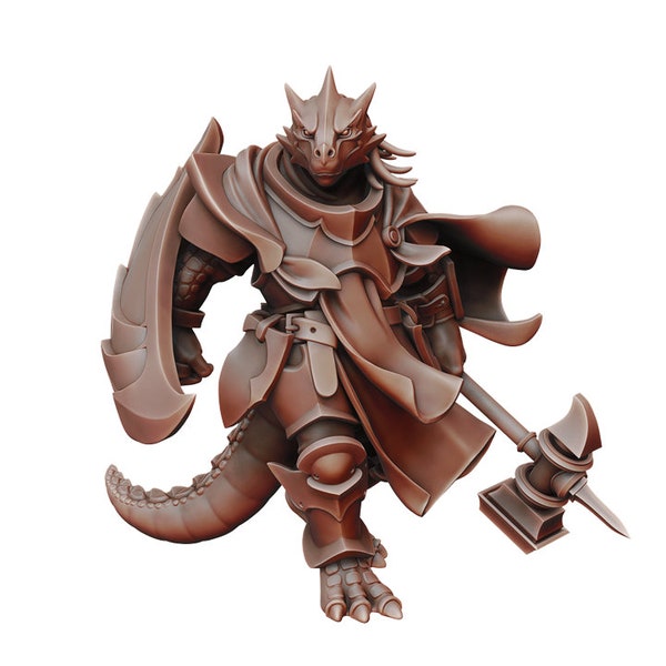Dragonborn Warrior - Paladin - Dungeons and Dragons - Fantasy Miniature Tabletop