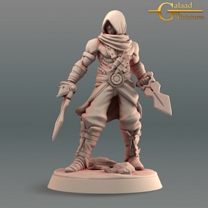 Assassin Katar Hooded - Galaad Miniatures - Fantasy Dungeons and Dragons Mini