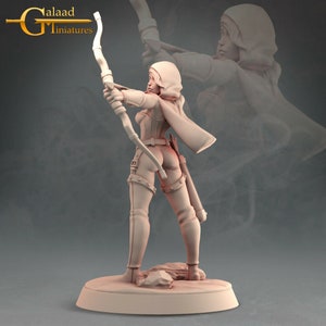Female Elf Ranger Archer - Galaad Miniatures - Fantasy Dungeons and Dragons Mini