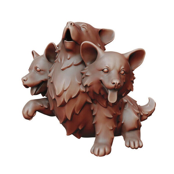 Baby Cerberus Cute - Dungeons and Dragons - Fantasy Miniature Tabletop RPG 32mm