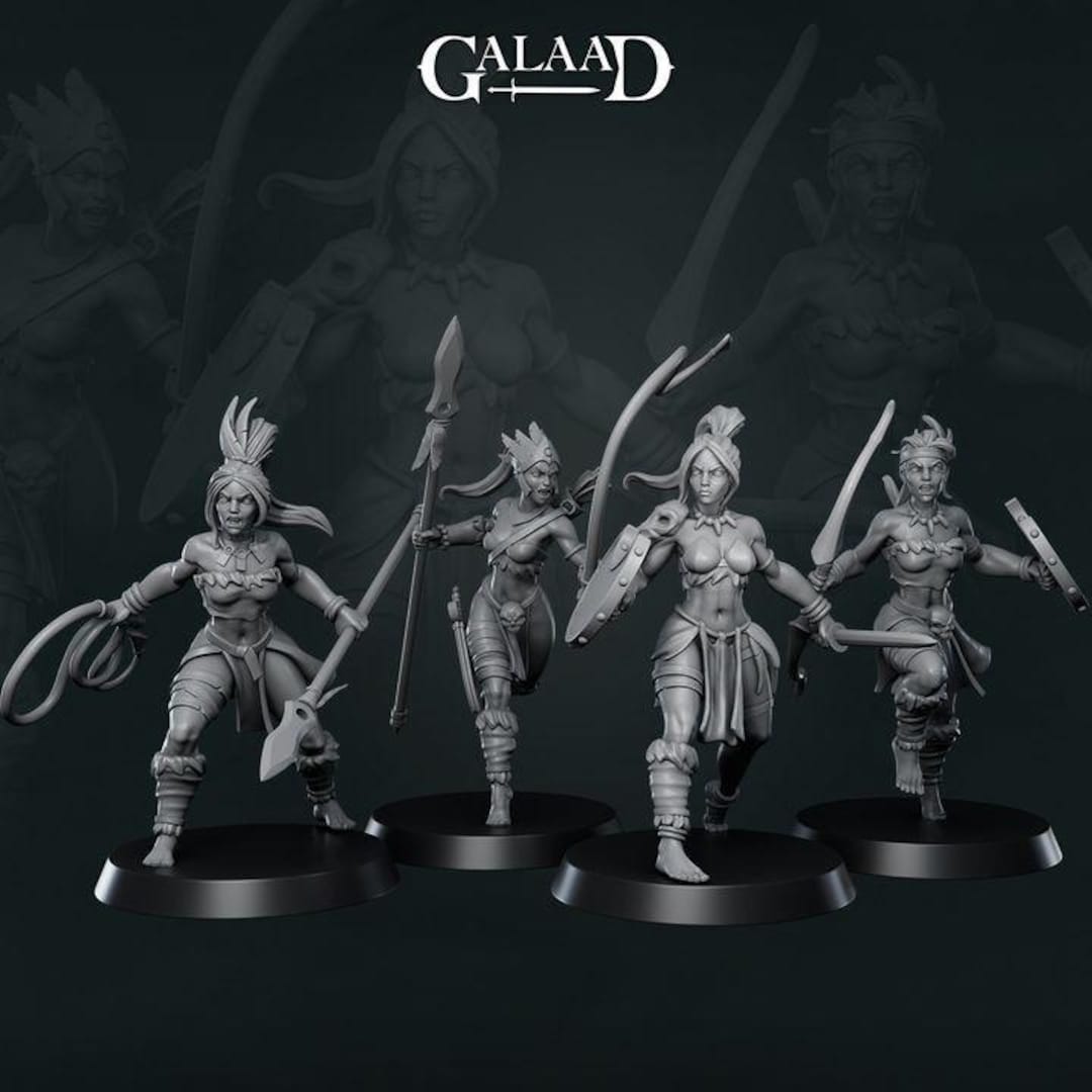 4x Amazonian Warrior Woman Squad - Galaad Miniatures - Dungeons and ...