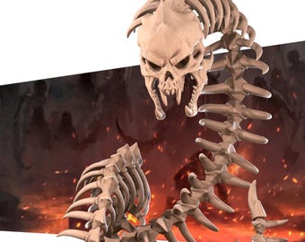 Undead Bone Naga Serpent Zombie Wyrm - Bite the Bullet - Dungeons & Dragons 35mm