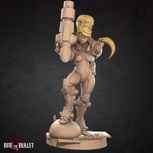 Samus Metriod - NSFW Exotic Pinup Topless - Bite the Bullet - D&D Mini