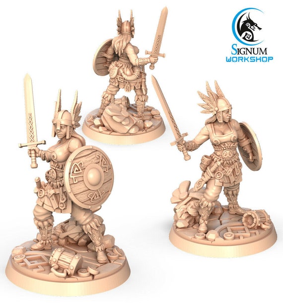 Shield Maidens Fantasy Tabletop RPG Model Dnd Tabletop 