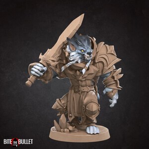 Luchador huargen con espada - Bite the Bullet Fantasy D&D Miniature
