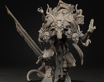 Goat Demon Scripture Guardian WW1 WW2 - Ashen Armies - Grimdark Wargaming - D&D 32mm
