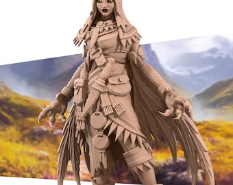 Human Raven Shapeshifter Huntress Druid - Bite the Bullet - Dungeons and Dragons