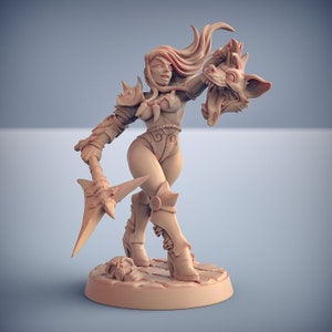 Gnoll Slayer Pinup - Artisan Guild Fantasy Dungeons and Dragons Miniature