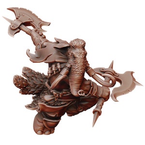 Loxodon Barbarischer Kriegsherr - Dungeons and Dragons - Fantasy Miniature Tabletop
