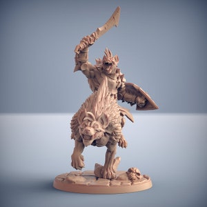 Gnoll Hyena Rider B - Artisan Guild Fantasy Dungeons and Dragons Miniature