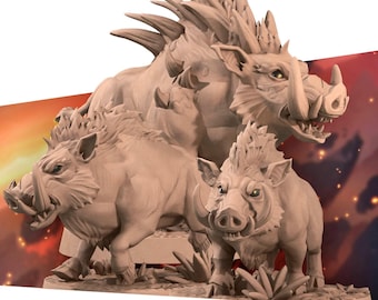 3x Barrens Boar Razorback Pig - Bite the Bullet - Dungeons and Dragons 35mm
