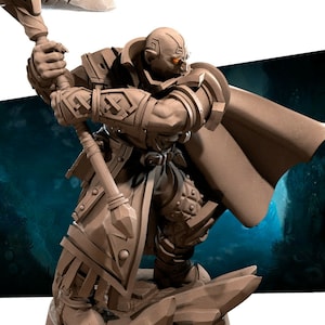 Earth Genasi Goliath Cleric Paladin - Bite the Bullet 32mm Fantasy D&D Miniature