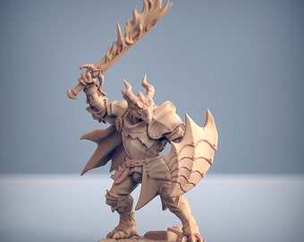 Dragonborn A - Artisan Guild - Fantasy Dungeons and Dragons Miniature Tabletop