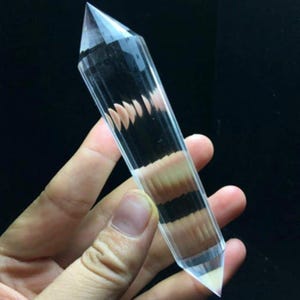 Tibetan Himalayan Clear Quartz Vogel Wand: 24 Facet Healing Crystal, 5.10 inches
