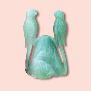 Hand Carved Natural Aventurine Parrot Statue - Home Decor