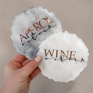 Aperol Wein Epoxidharz Untersetzer mit VinylSticker Bild 1