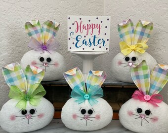 Fabric Easter Bunny/Easter Bunny/Fabric Easter Bunny/Stuffed Easter Bunny/Farmhouse Easter Bunny Easter Rabbit/Easter Tier Tray/Rabbit