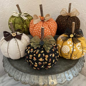 Handmade Fabric Fall Pumpkins/Fall Pumpkins/Farmhouse Pumpkins/Tier Tray Pumpkins/Assorted Pumpkins/Fall Decor/Stuffed Pumpkins/Pumpkins