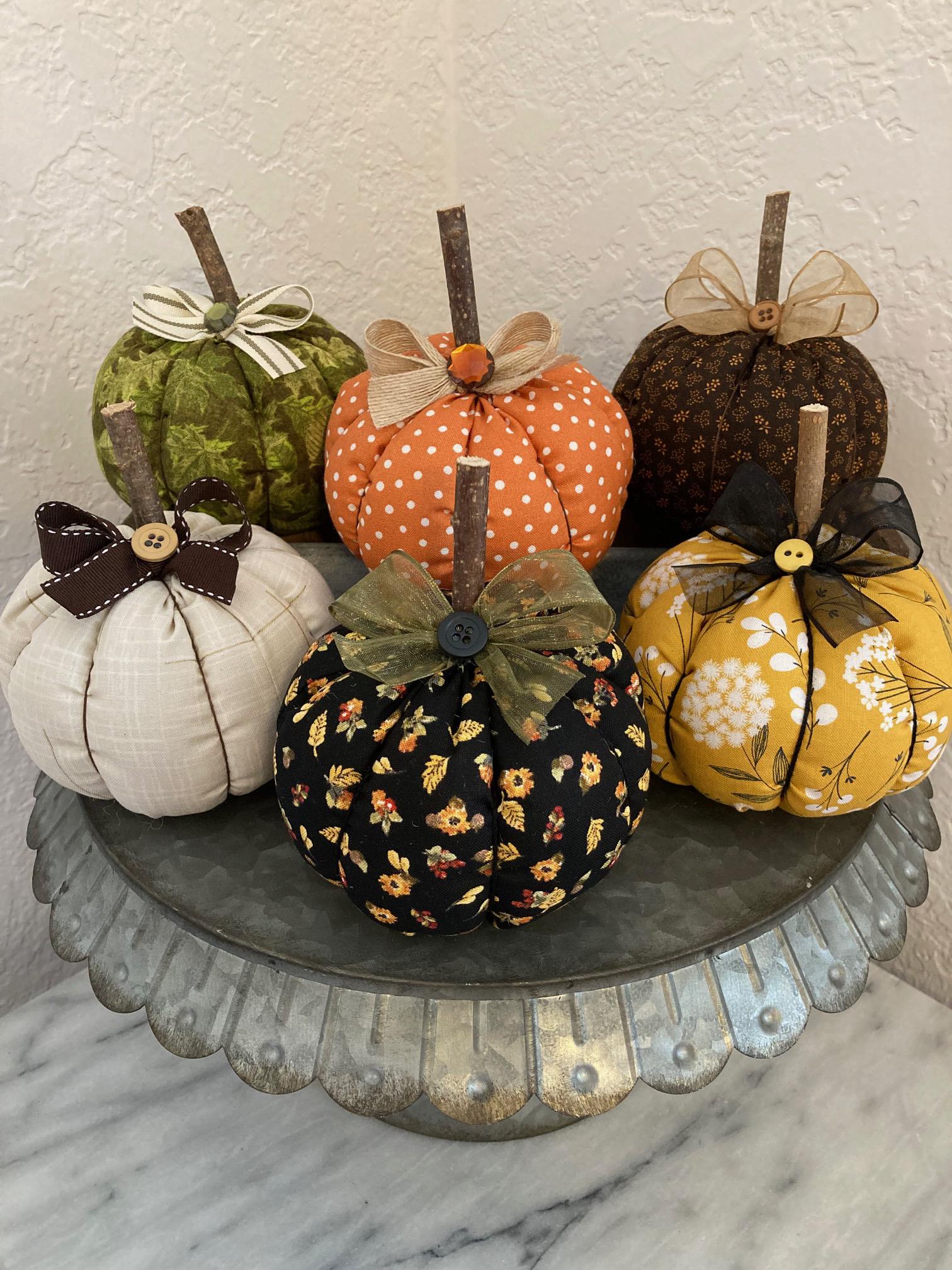 Handmade Fabric Fall Pumpkins/Fall Pumpkins/Farmhouse Pumpkins/Tier Tray Pumpkins/Assorted Pumpkins/Fall Decor/Stuffed Pumpkins/Pumpkins