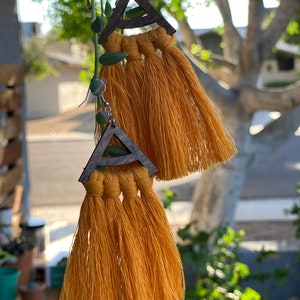 Macrame wooden earrings